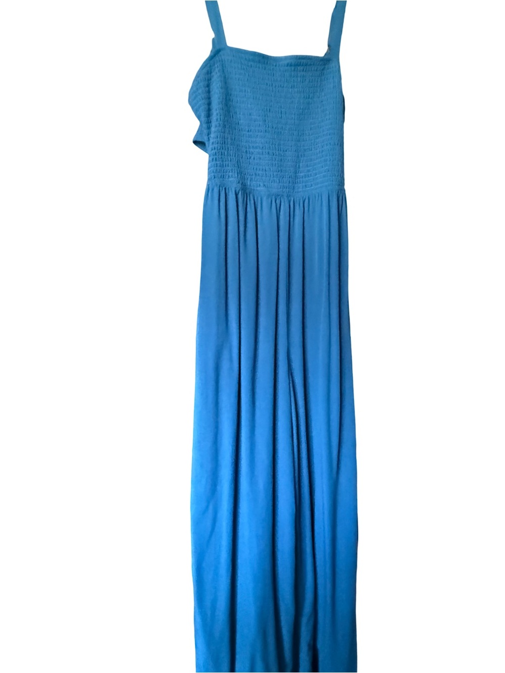 Maurices Blue Smocked Bust Strap Jumpsuit